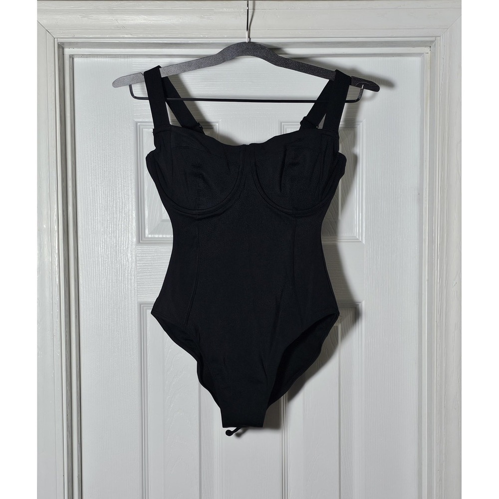 TA3 Lifty One Piece Swimsuit Size XS Short FG Black Corset Tie Underwire